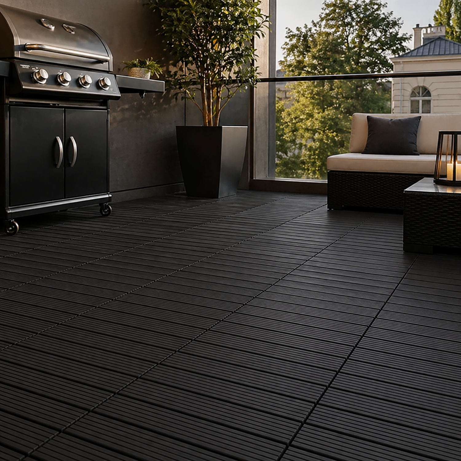 Interlocking Deck Tiles | Outdoor PVC Flooring for Balcony, Patio & Garden