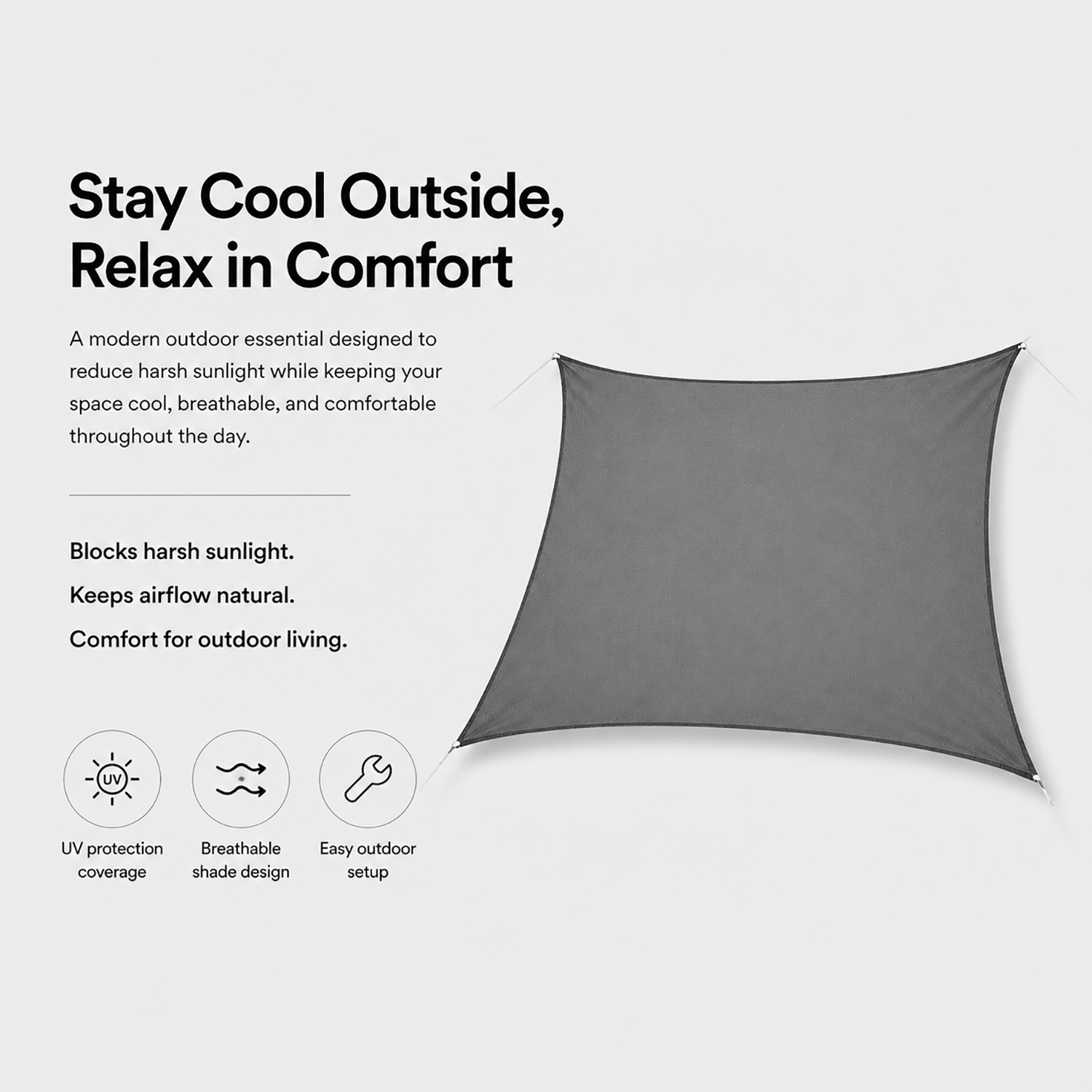 Sunshade Sail | UV protection for garden & patio comfort