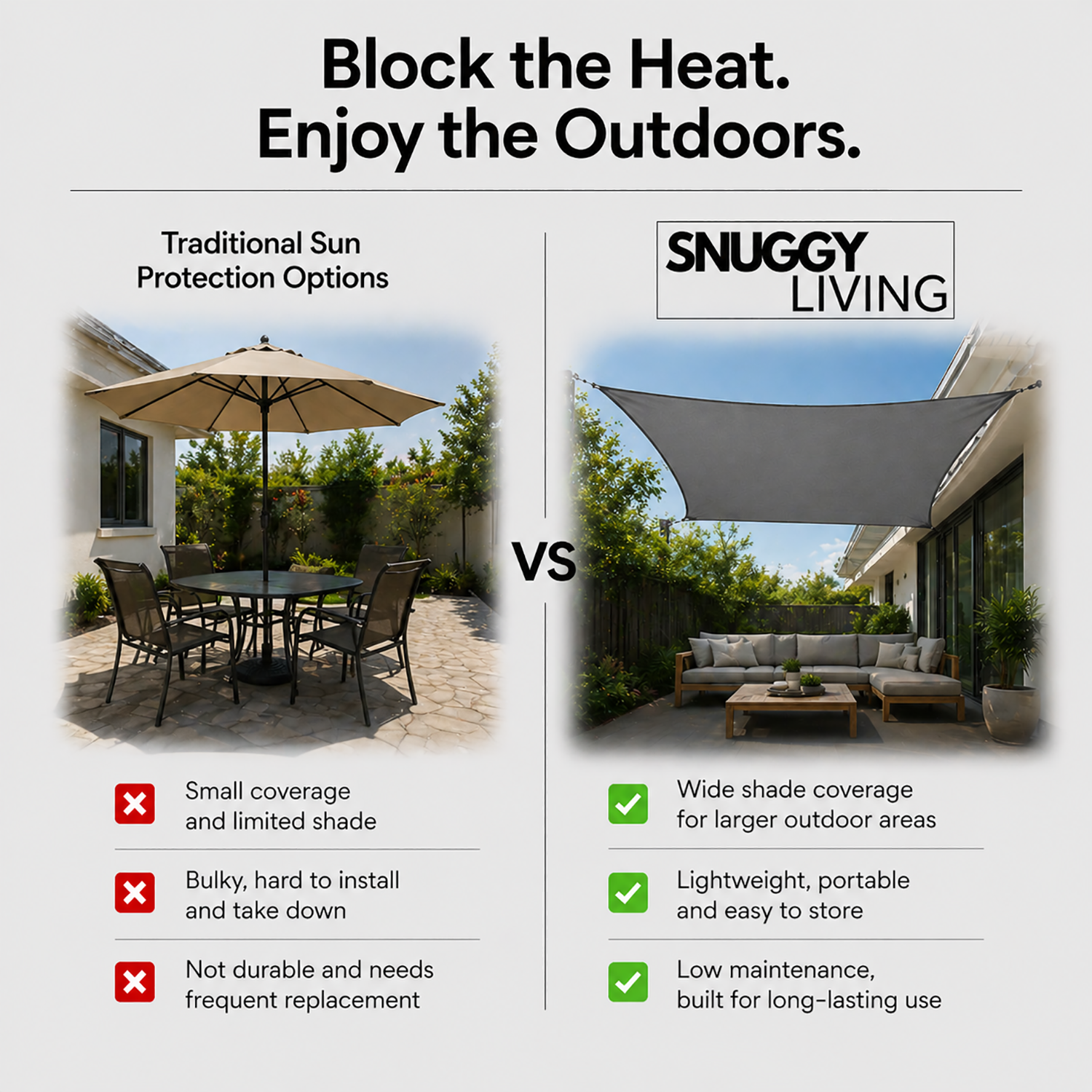 Sunshade Sail | UV protection for garden & patio comfort