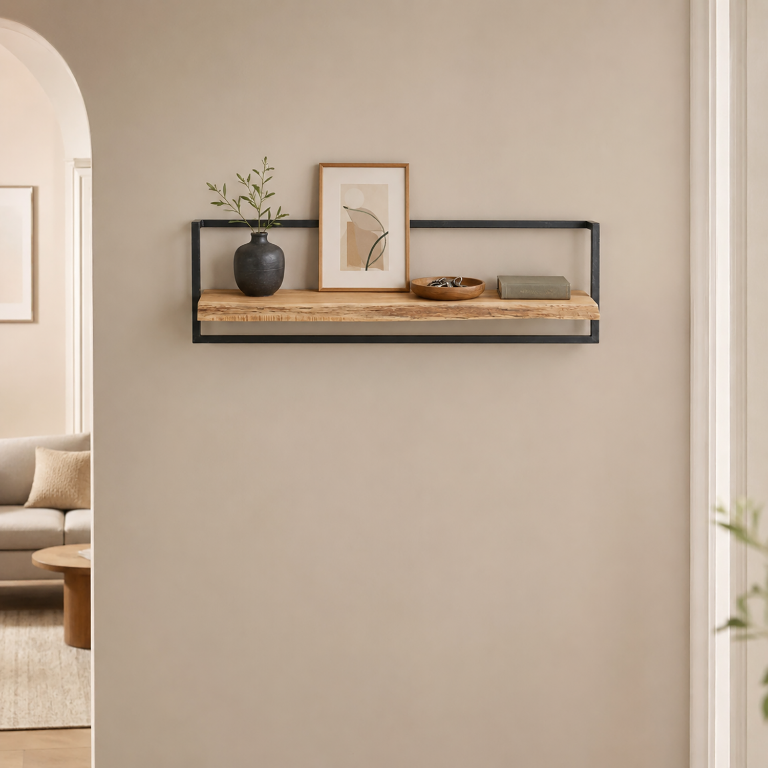 Acacia Wood Wall Shelf | Industrial style for every room