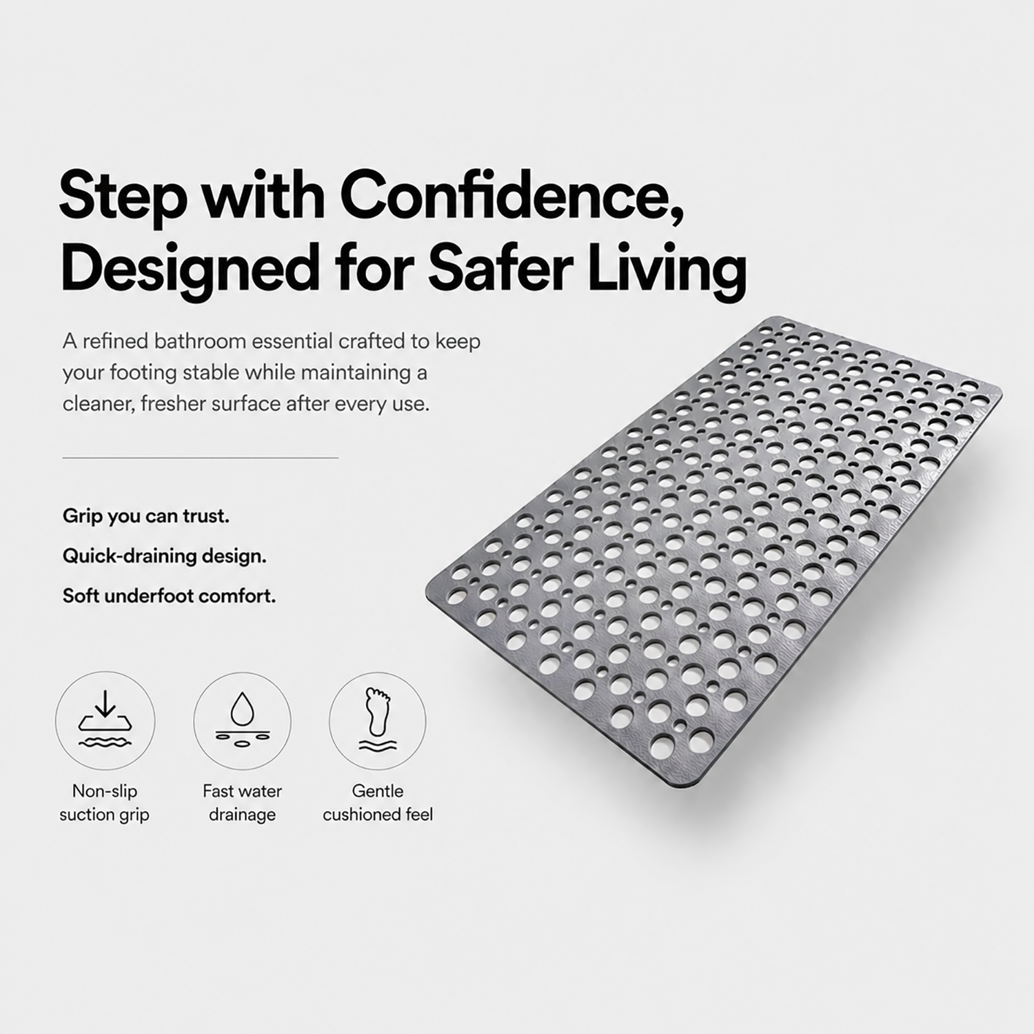 Luxury Anti-Slip Shower Mat | Hygienic protection with everyday comfort