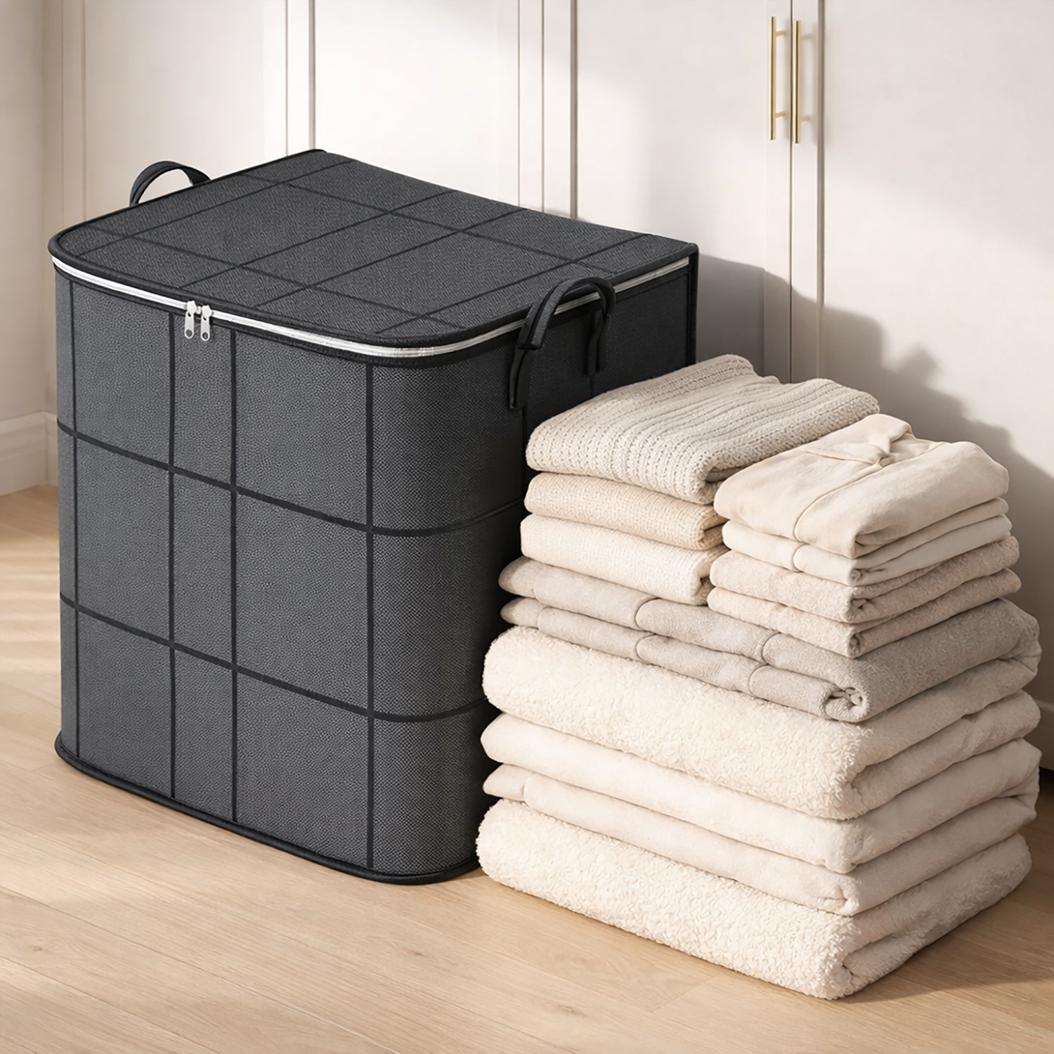 Storage Basket Bag | Foldable large-capacity organizer for home & travel