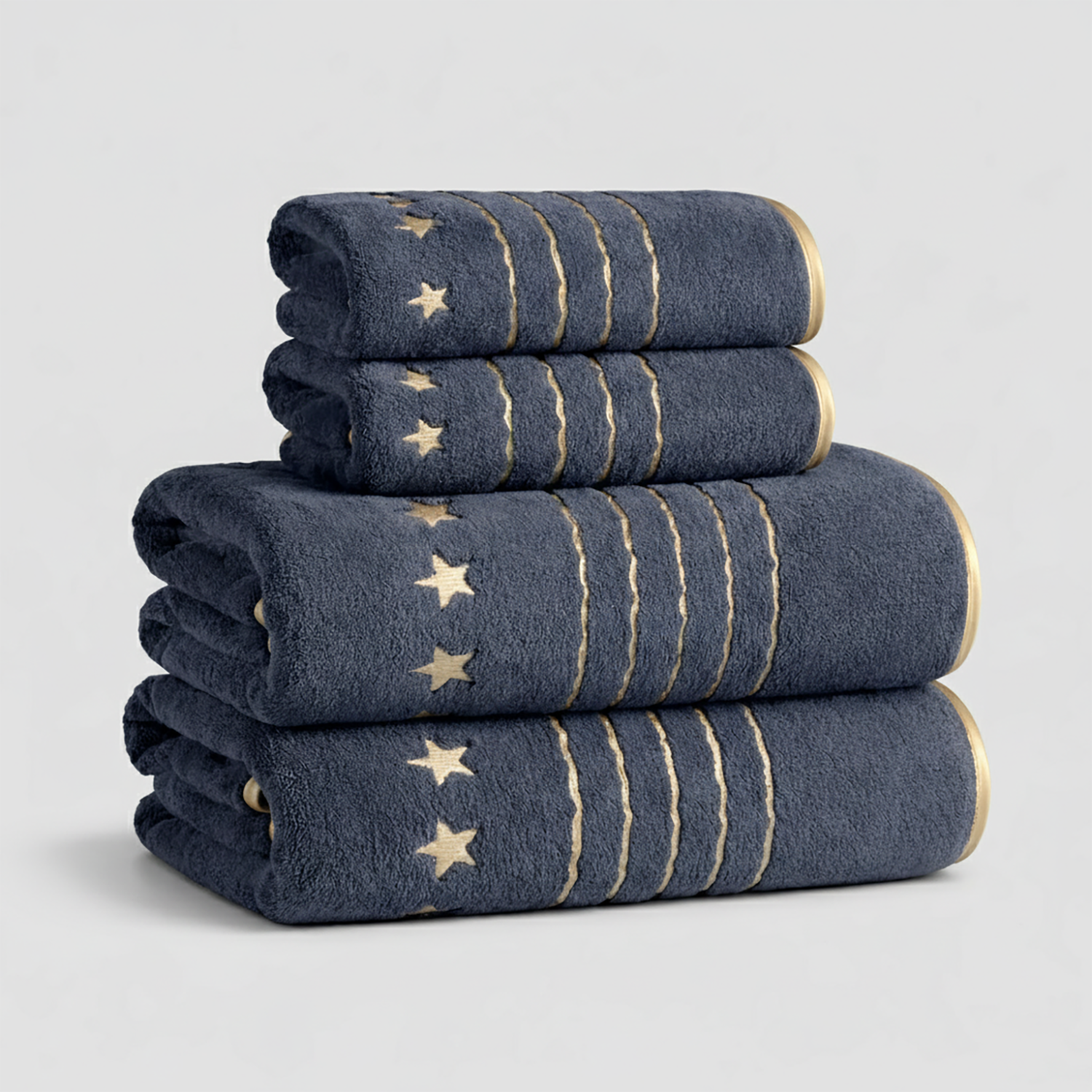 Embroidered Towel Set | Five-star softness with refined golden details