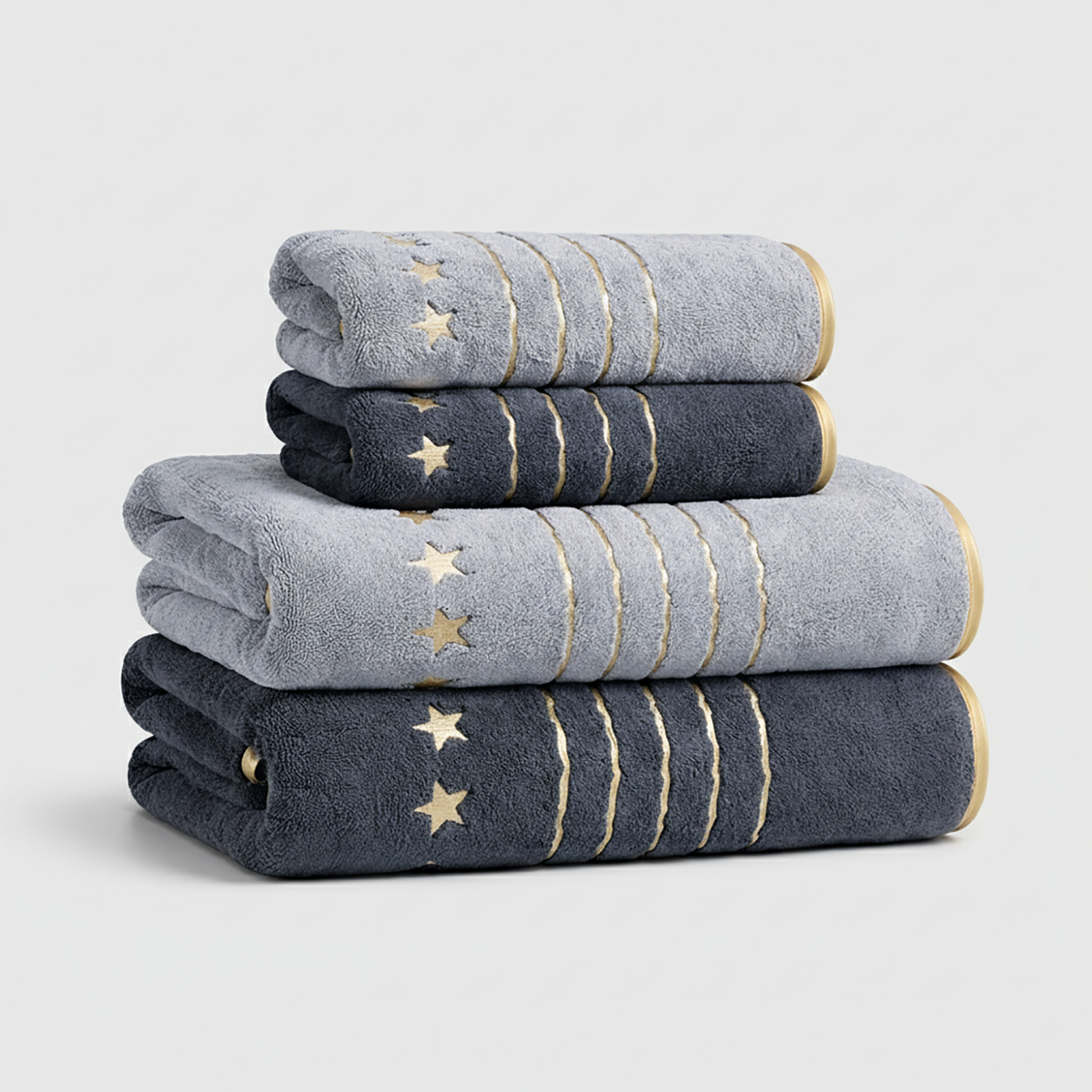 Embroidered Towel Set | Five-star softness with refined golden details