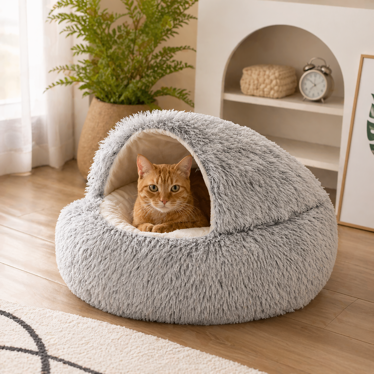 Fluffy Cat Bed | Cozy Anti-Stress nest for cats