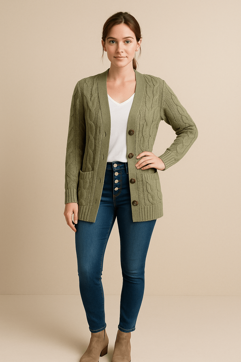 Women’s Cable Knit Cardigan | Cozy warmth with timeless charm