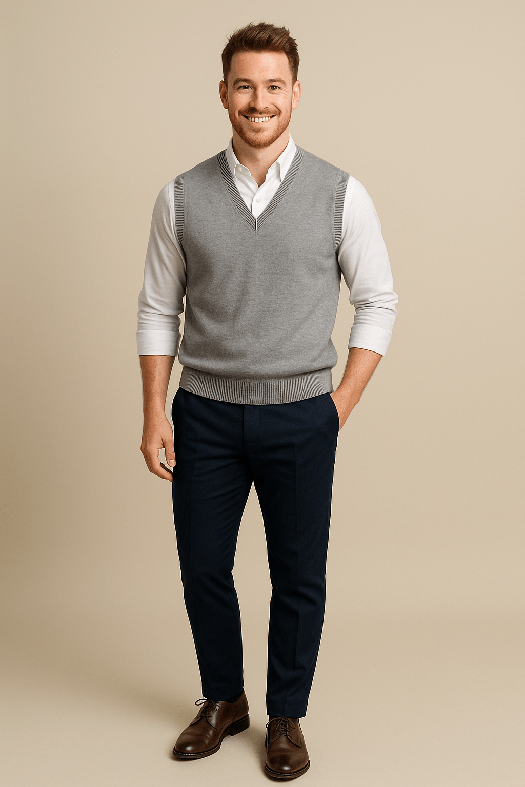 Men’s V-Neck Knit Spencer | Effortless layering with refined simplicity