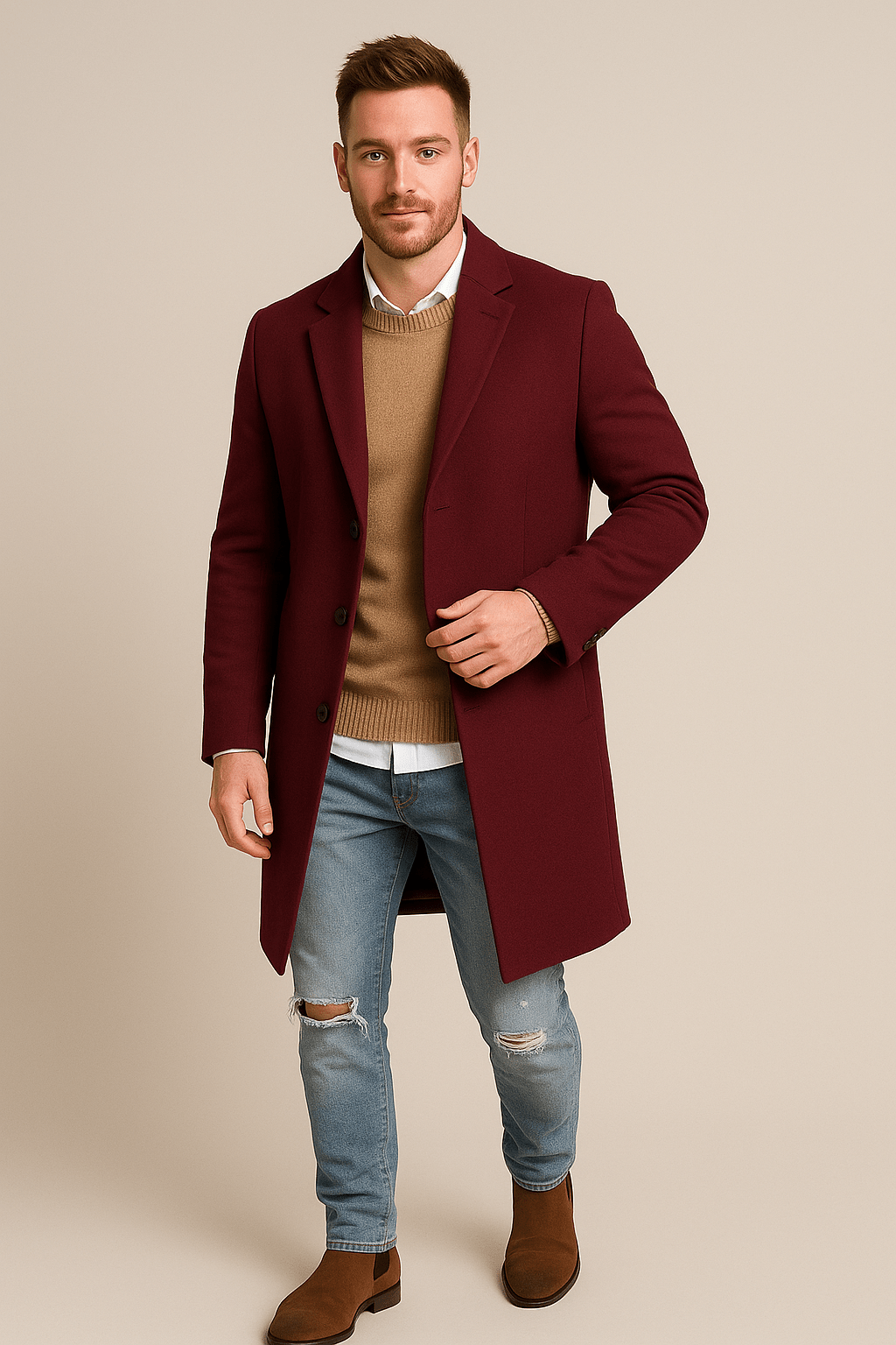 Men’s Full-Length Tailored Trench Coat | Timeless elegance with modern precision