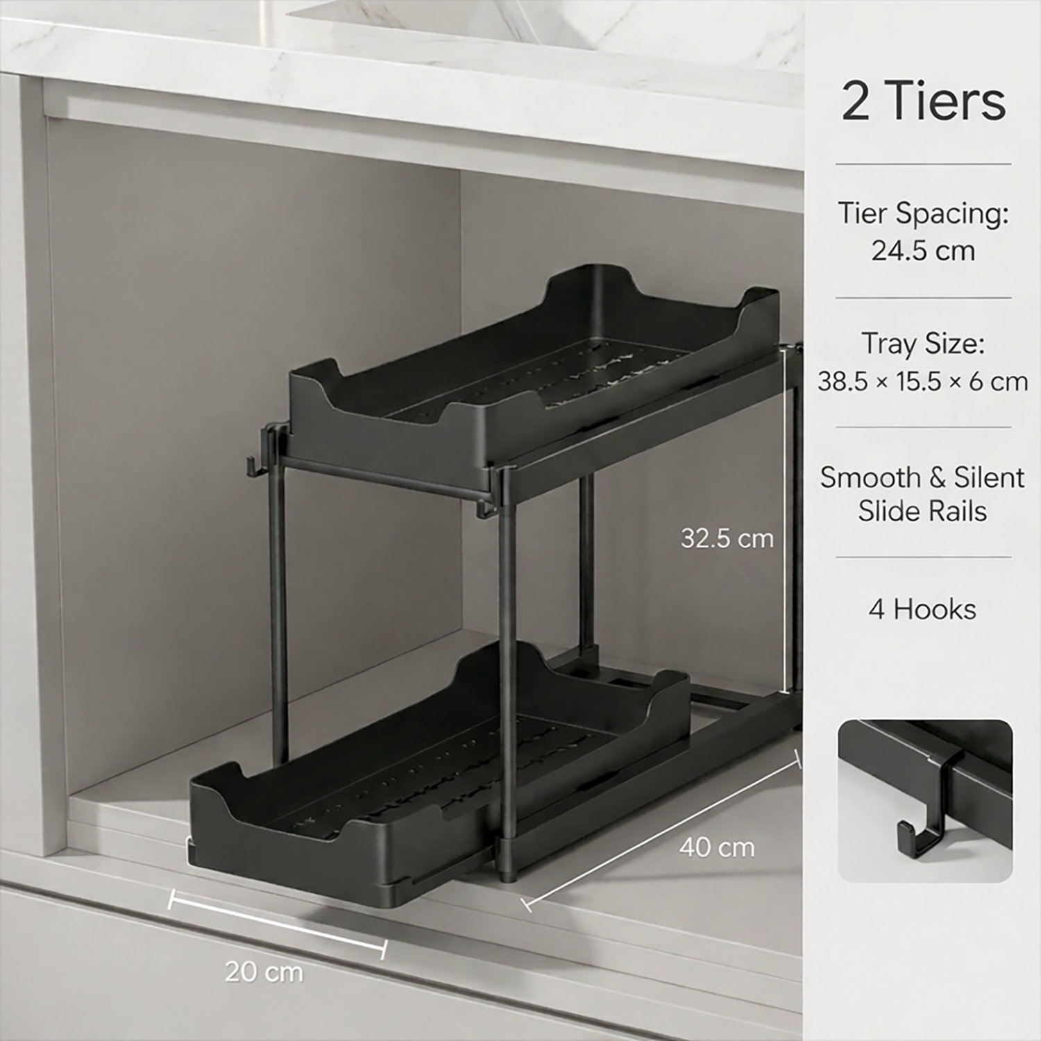 Expandable Sink Organizer | Adjustable storage for bathroom & kitchen