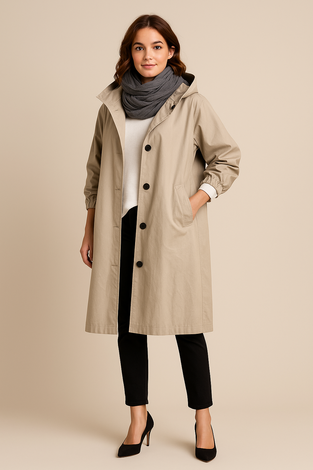 Women’s Hooded Long Trench Coat | Effortless elegance meets everyday practicality