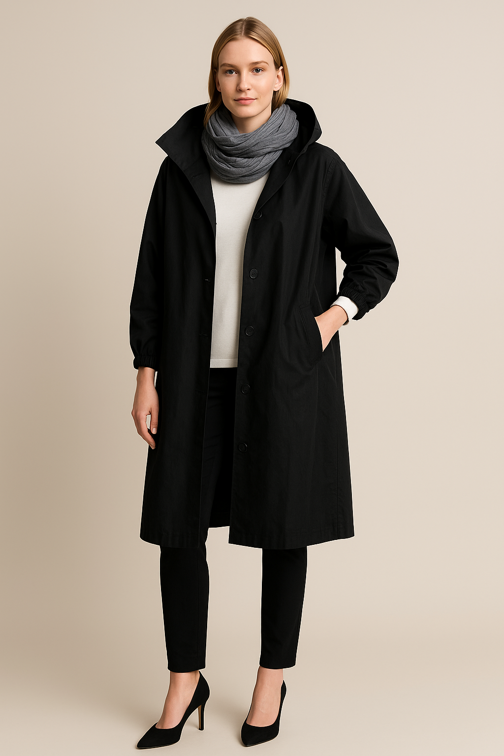Women’s Hooded Long Trench Coat | Effortless elegance meets everyday practicality