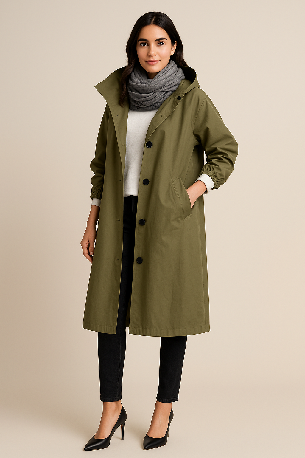 Women’s Hooded Long Trench Coat | Effortless elegance meets everyday practicality