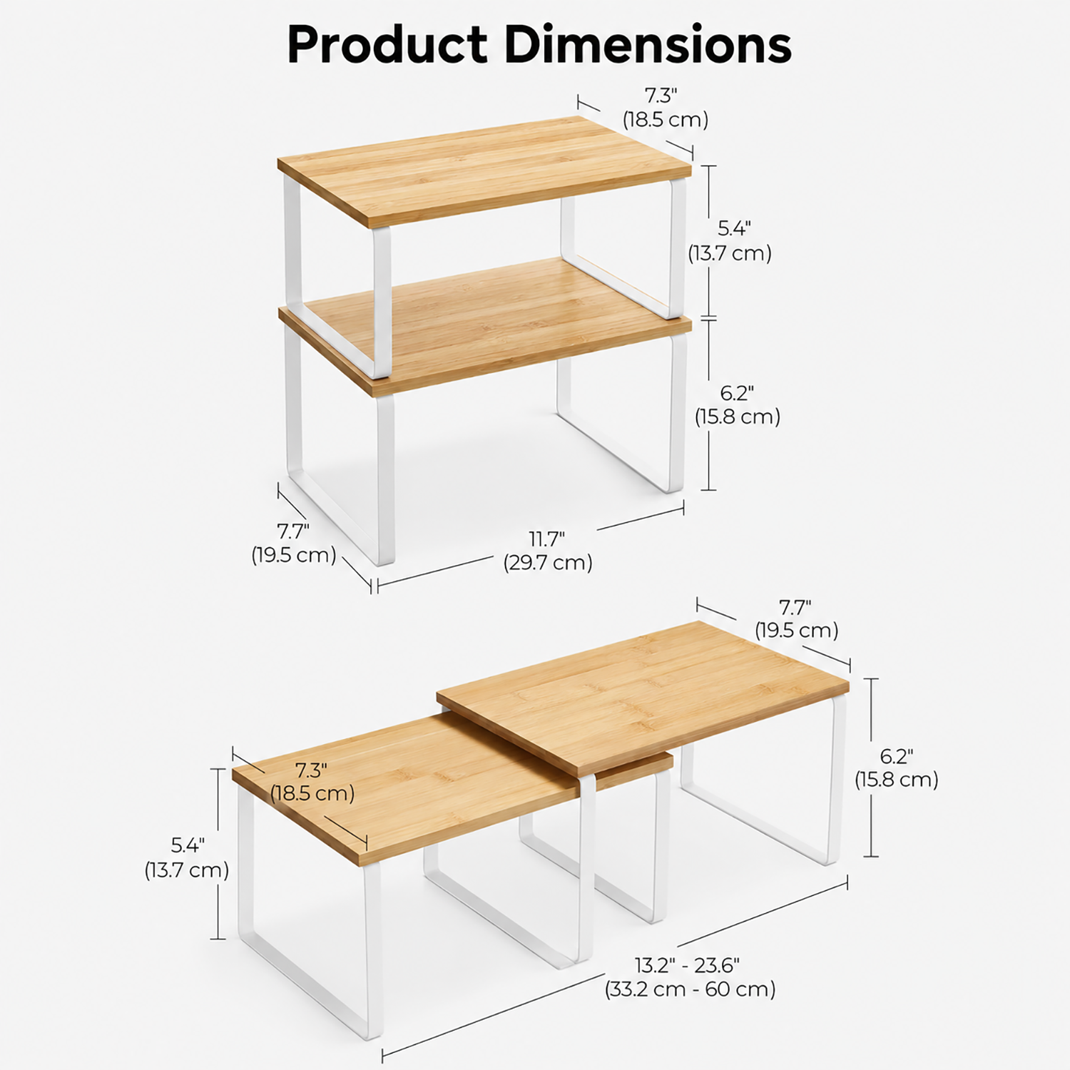 Cabinet Organizer Shelf | Stackable kitchen counter & cupboard rack