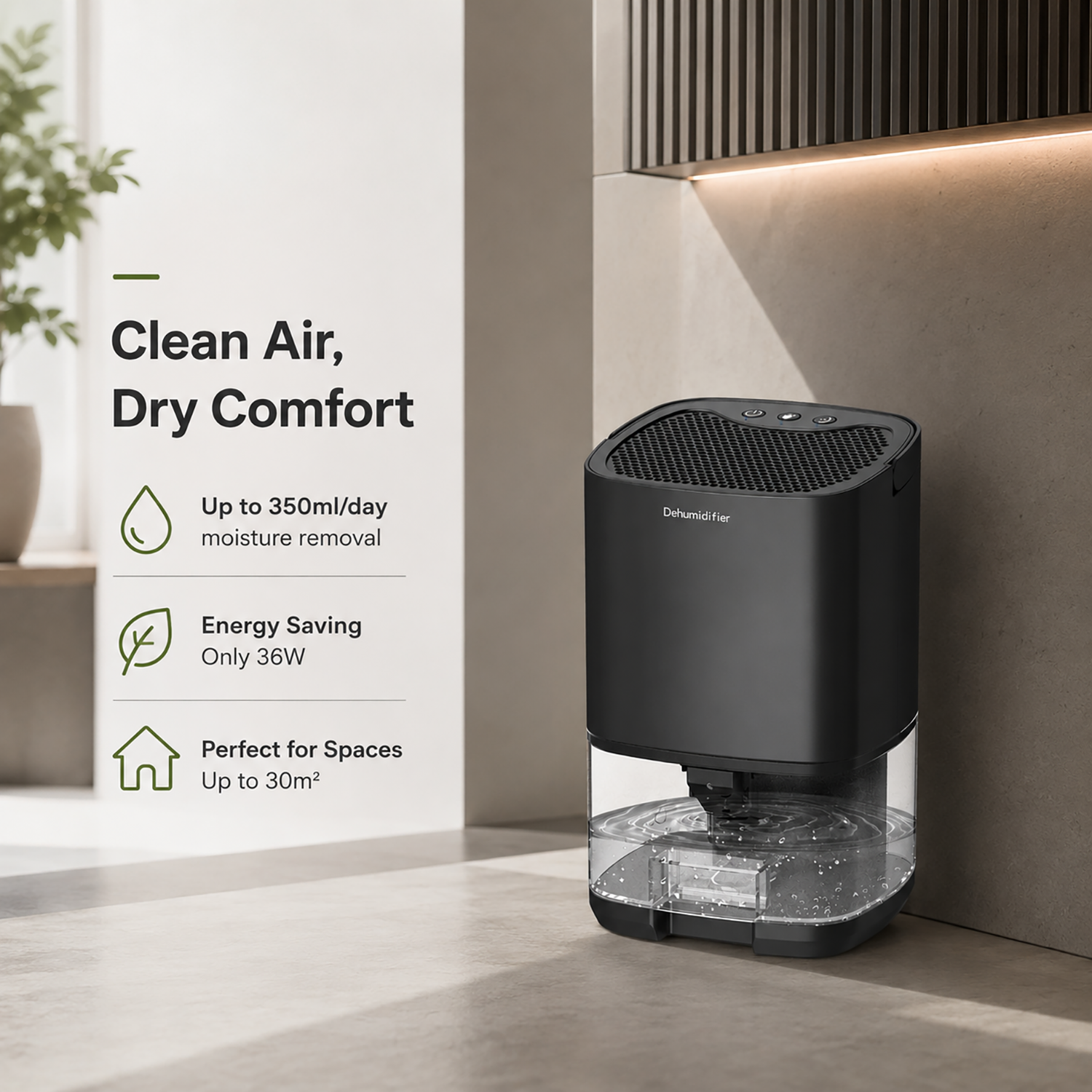 Mini Dehumidifier | Compact moisture control for bedroom & bathroom