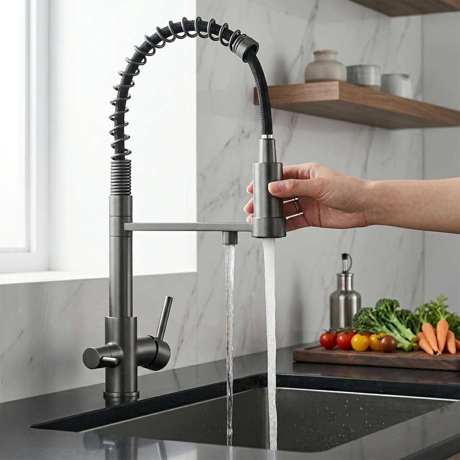 Kitchen Faucet | 3-way pull-down design for modern convenience