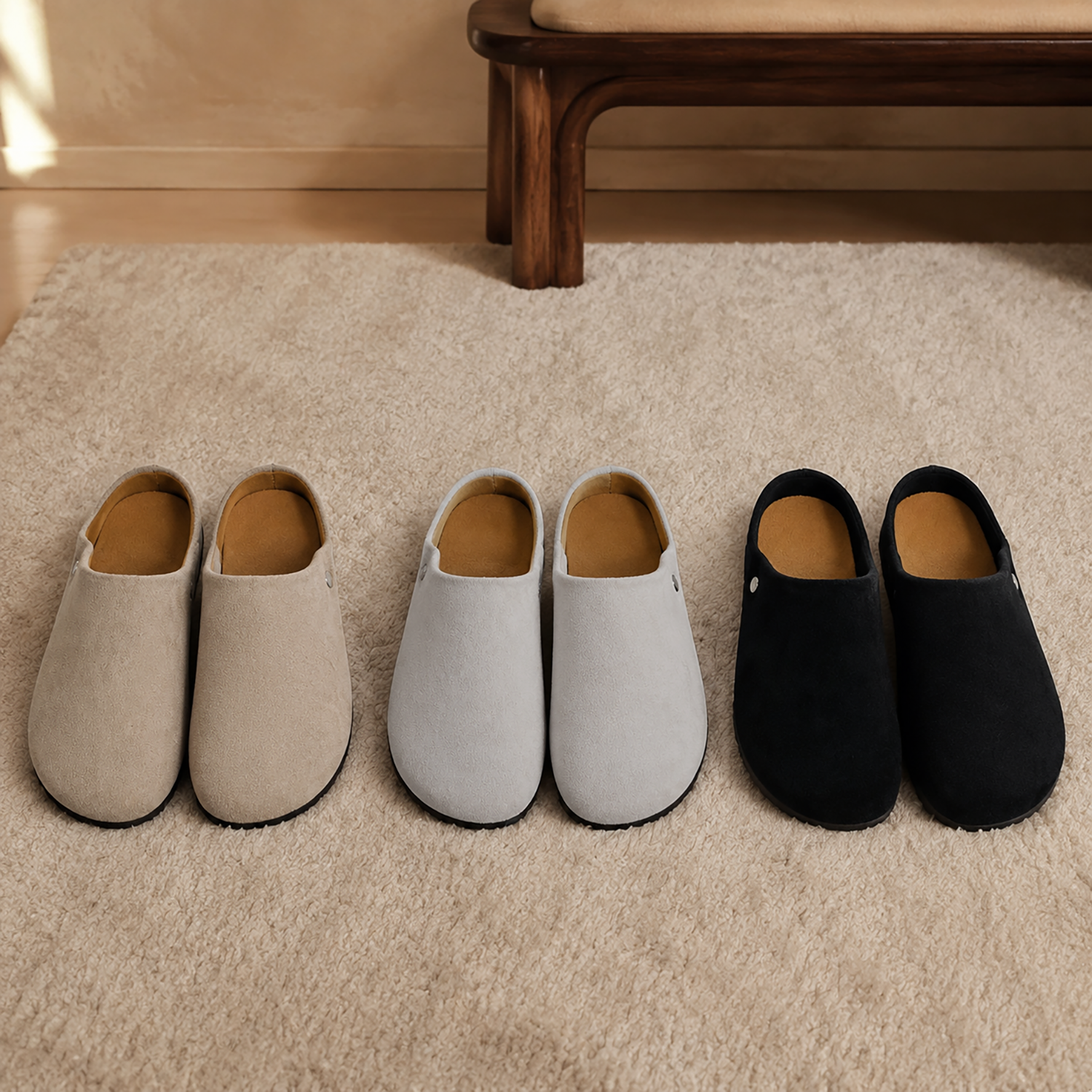 Suede Clog Slippers | Slip-on comfort for indoors & out