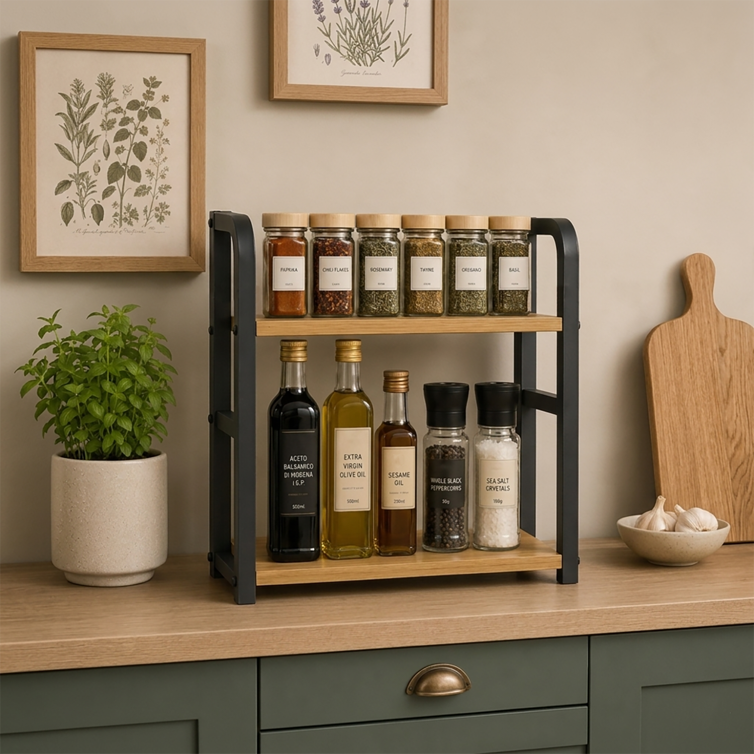 Kitchen Spice Organizer Rack | Compact storage for a clean kitchen setup