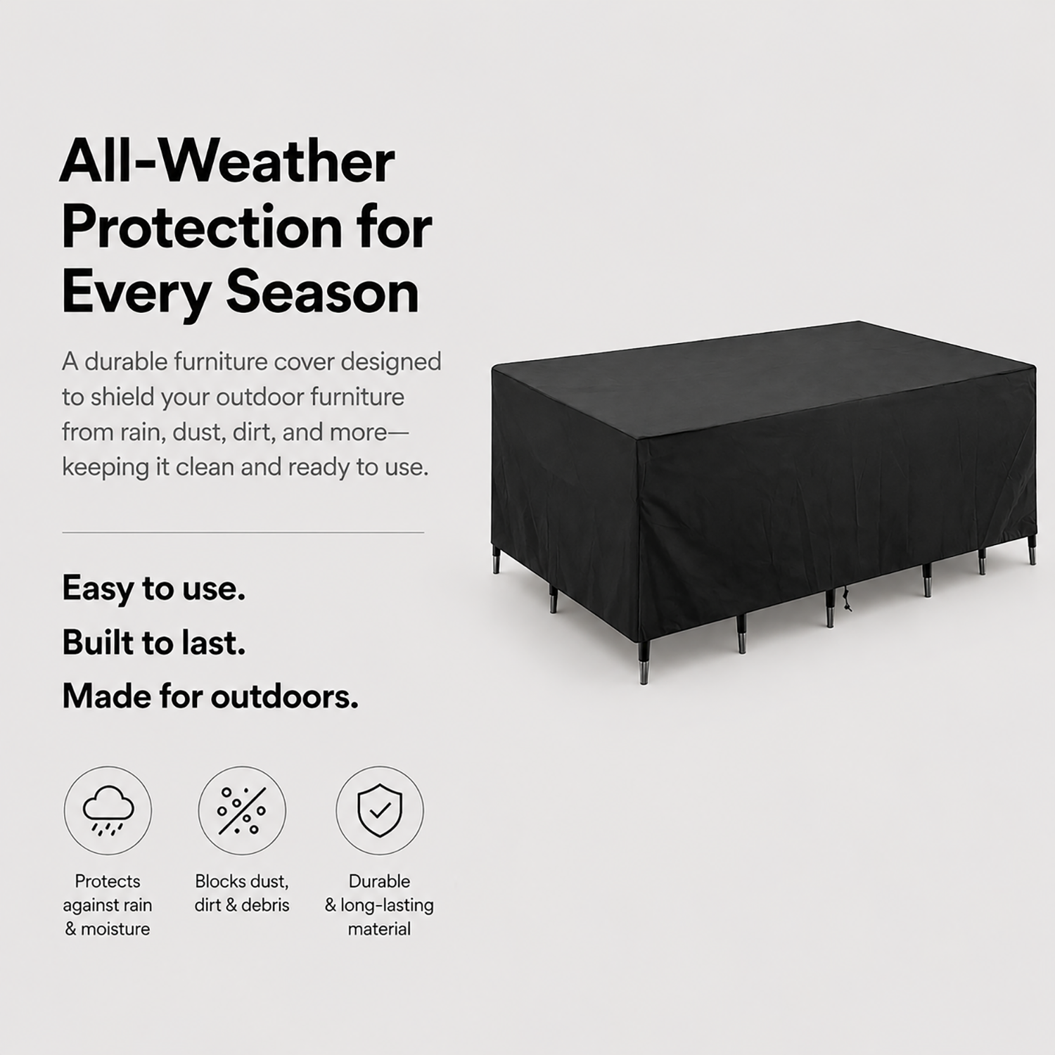 Outdoor Furniture Cover | All-Weather Garden Table & Patio Set Cover