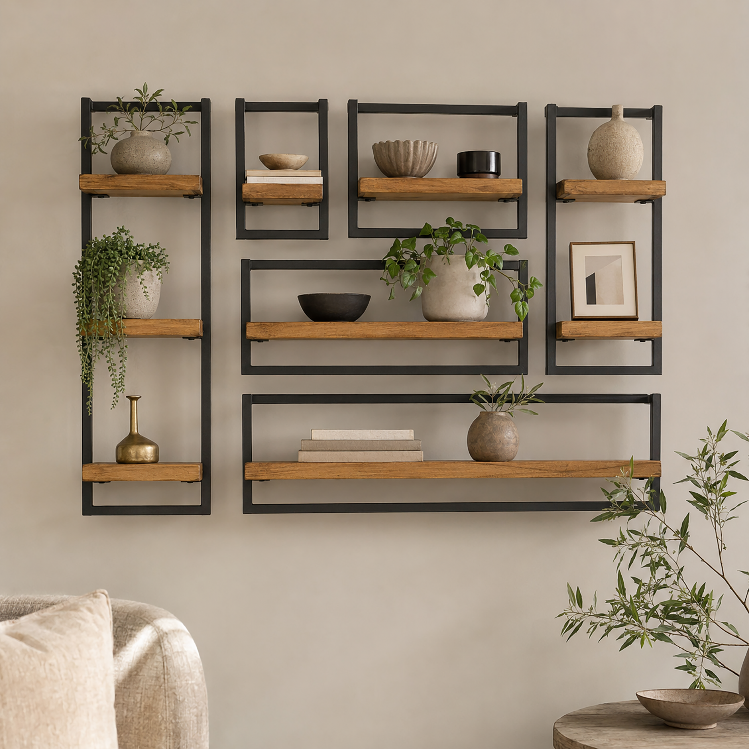 Acacia Wood Wall Shelf | Industrial style for every room