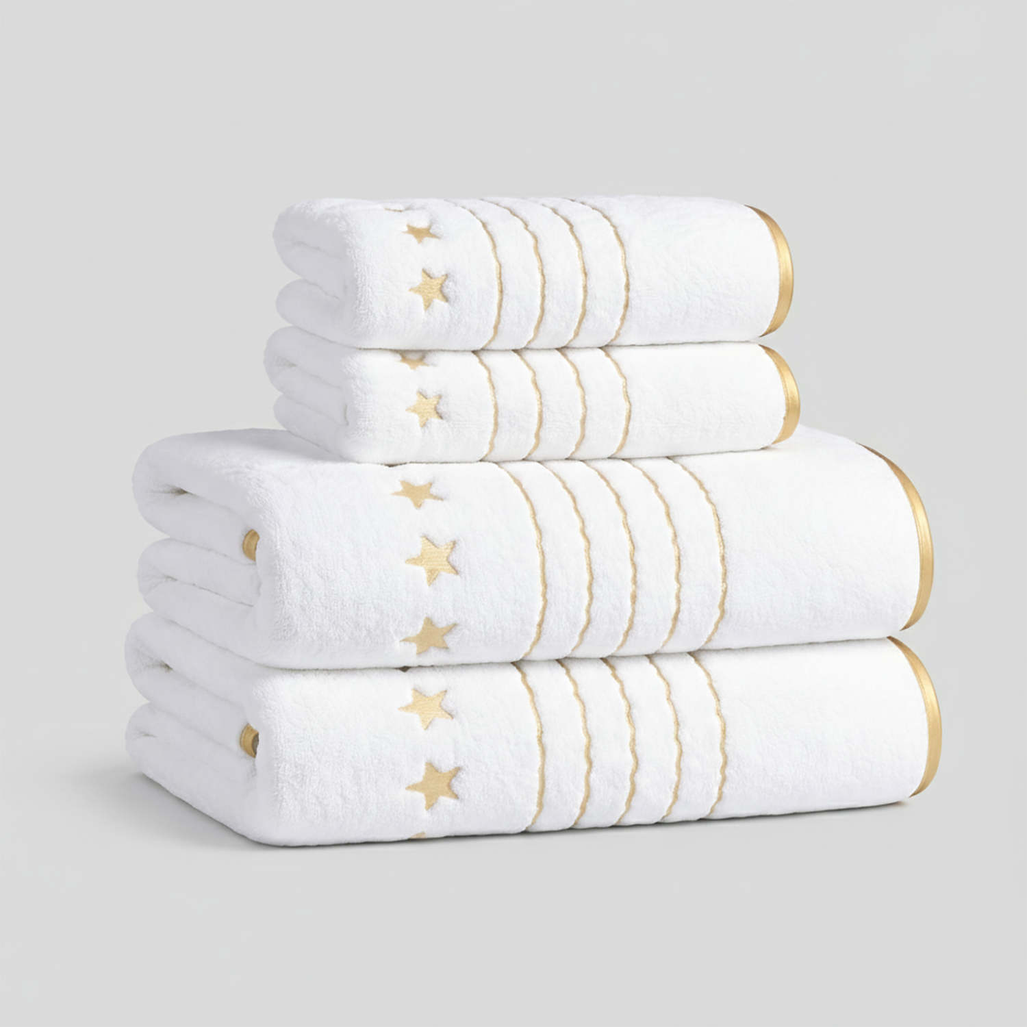 Embroidered Towel Set | Five-star softness with refined golden details