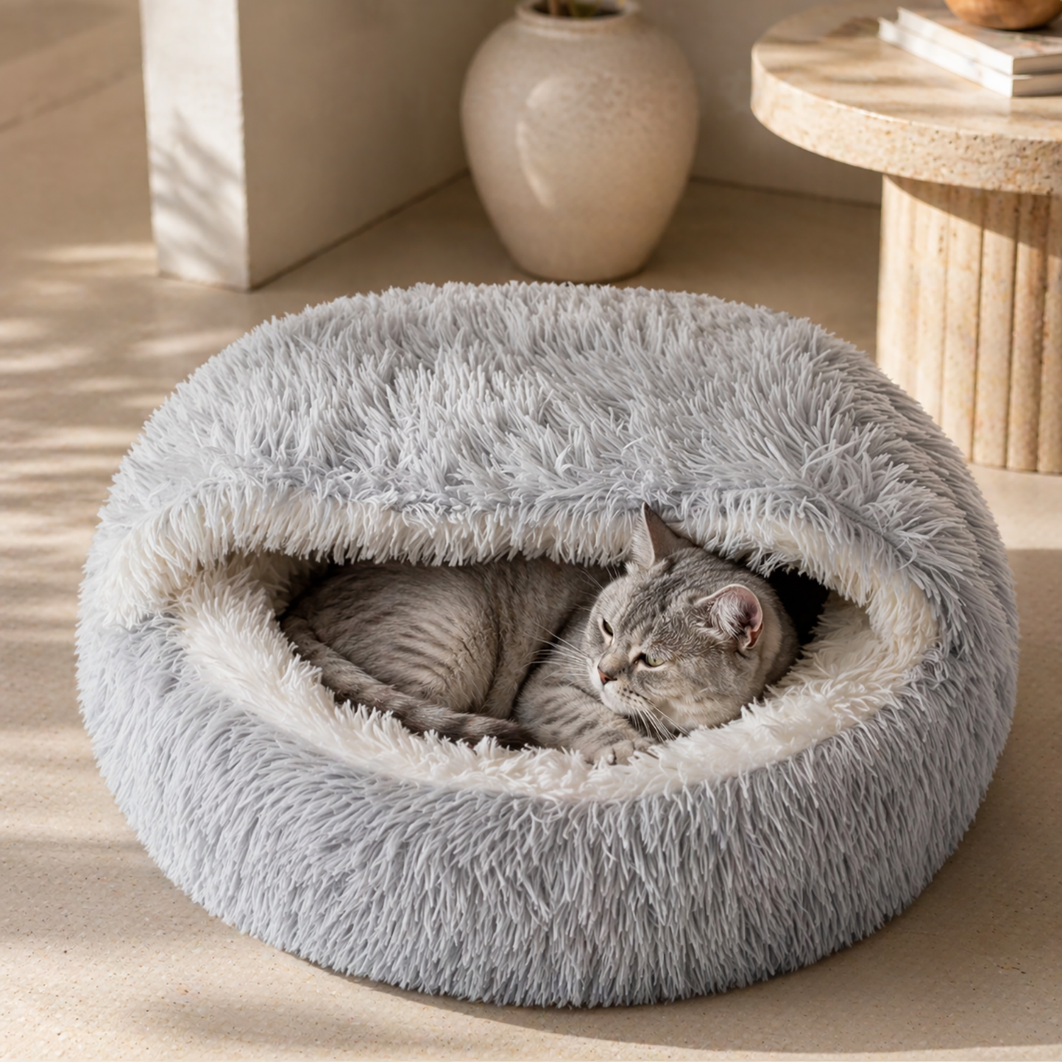 Fluffy Cat Bed | Cozy Anti-Stress nest for cats