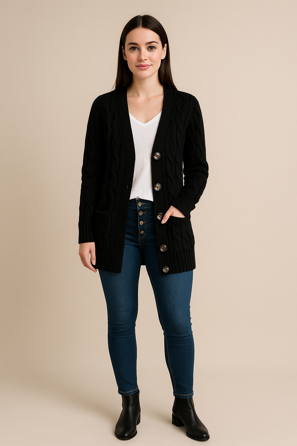 Women’s Cable Knit Cardigan | Cozy warmth with timeless charm