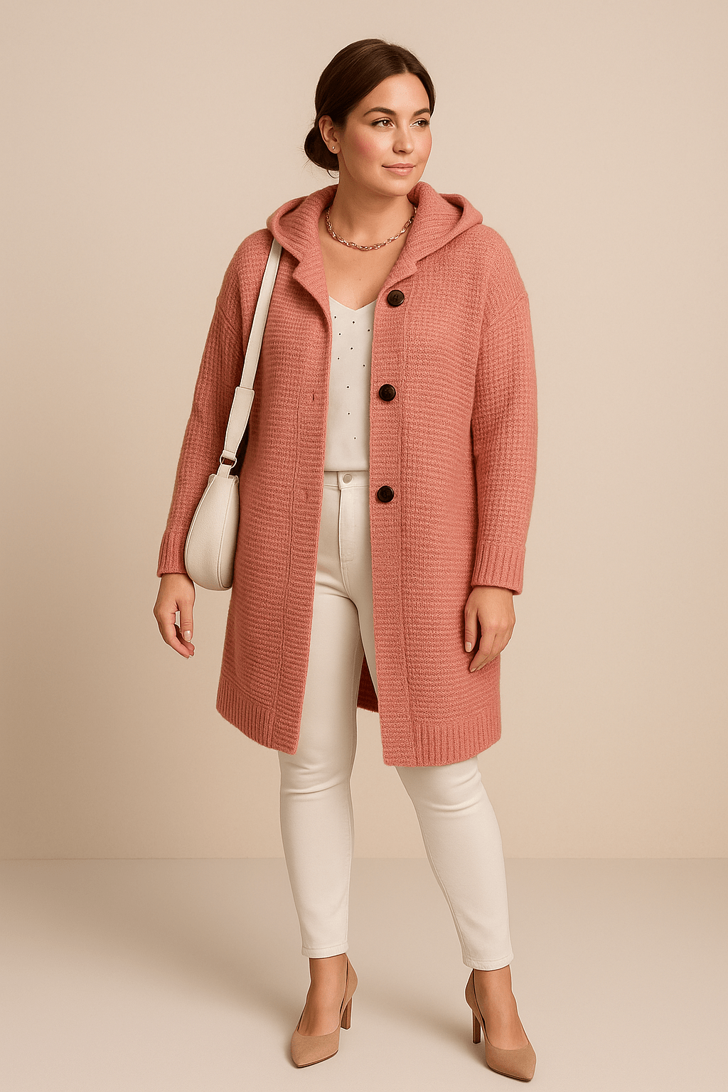 Women’s Hooded Longline Knit Cardigan | Effortless layering with relaxed elegance