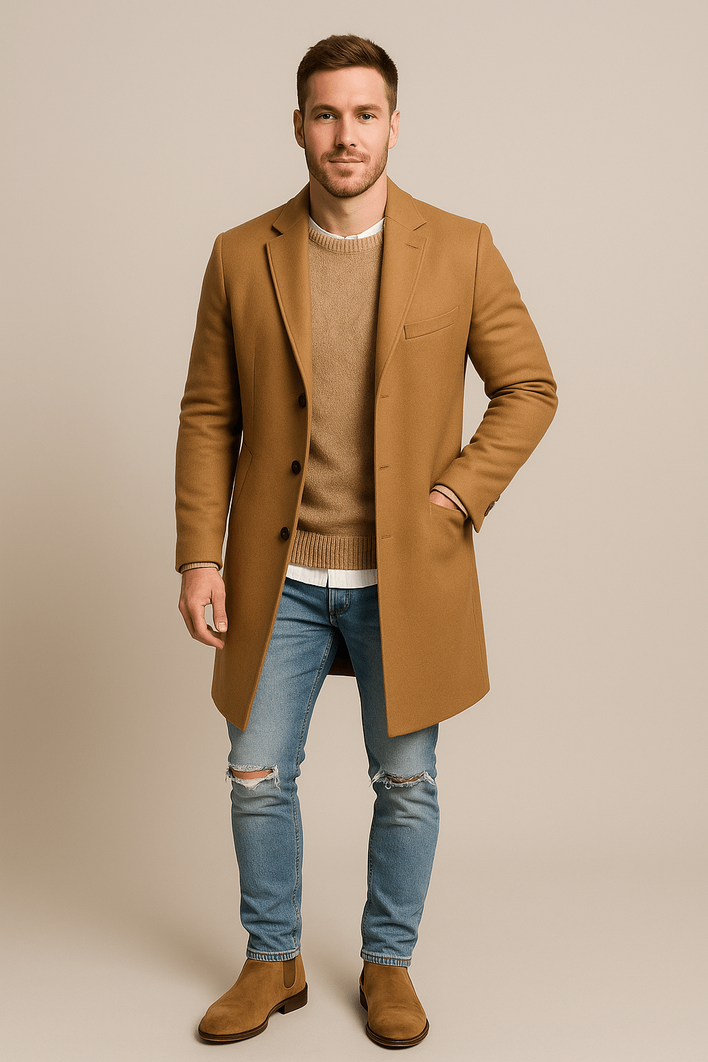 Men’s Full-Length Tailored Trench Coat | Timeless elegance with modern precision