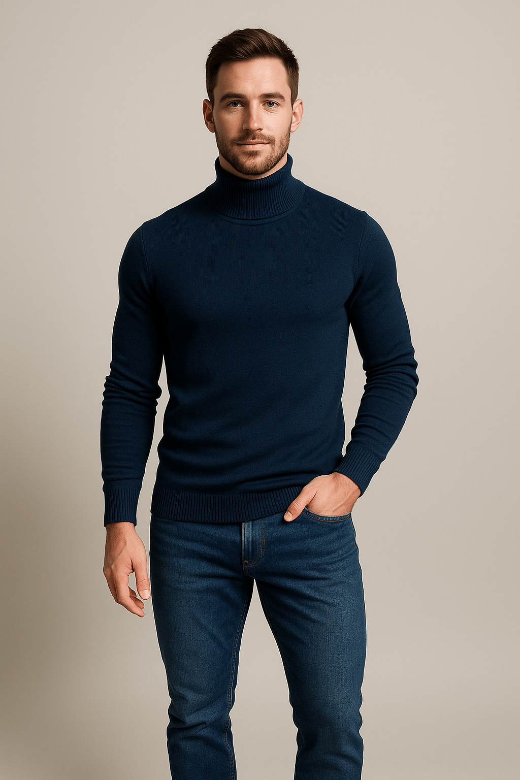 Men’s Slim Fit Turtleneck Knit | Modern elegance with effortless warmth