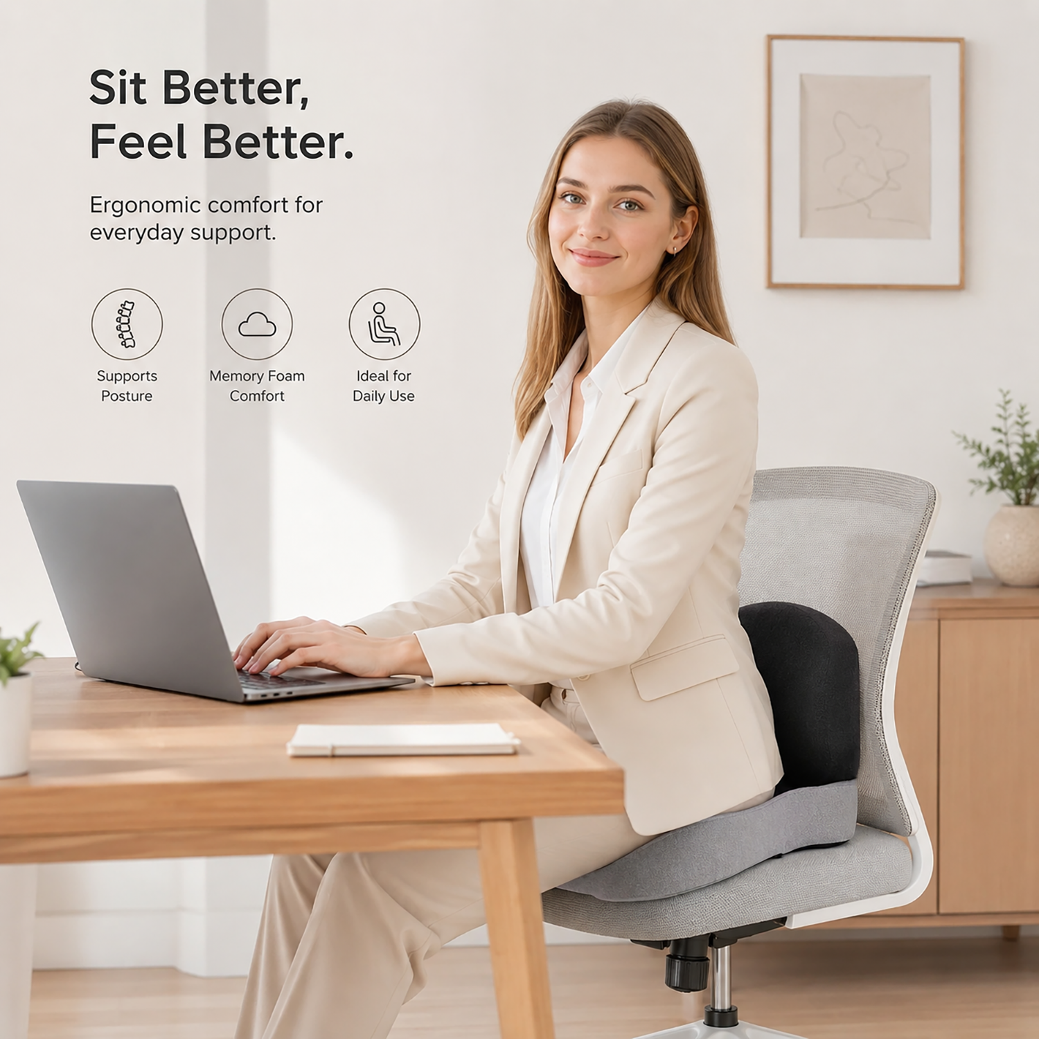 Memory Foam Seat Cushion | Comfortable sitting support for everyday use