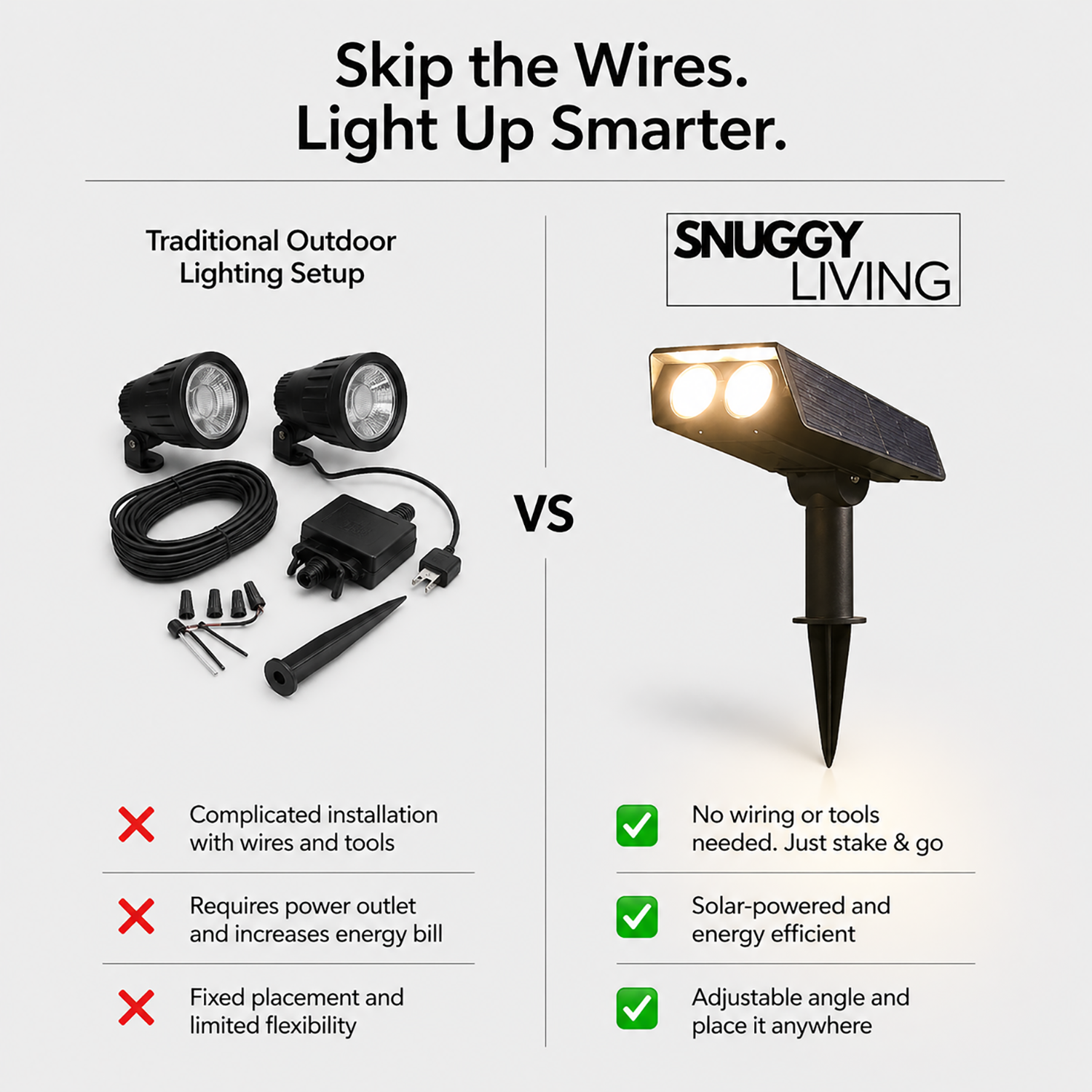 Solar Outdoor Spotlight | Adjustable lighting for garden & pathways